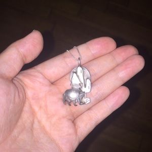 Sterling Silver Wolf and Cactus Necklace